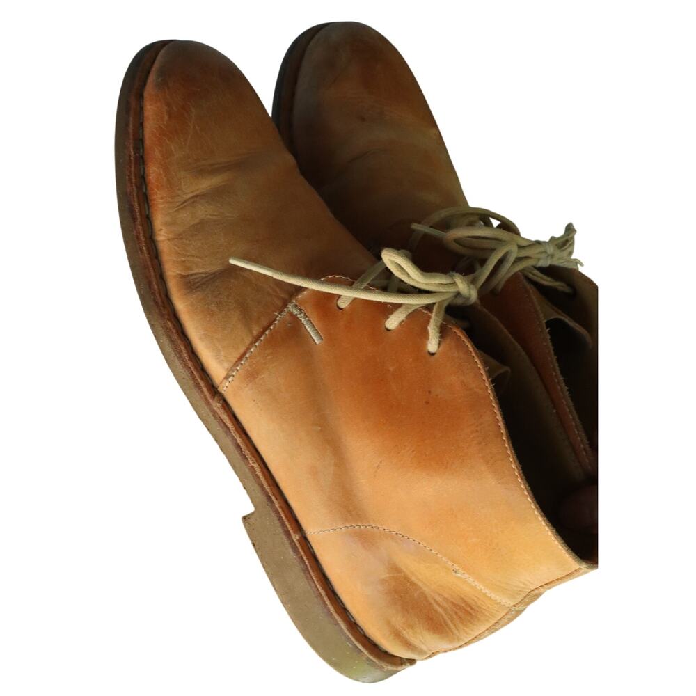 Cole Haan Ankle Boots Mens 10 Tan Leather Chukka Desert Distressed Worn Hipster